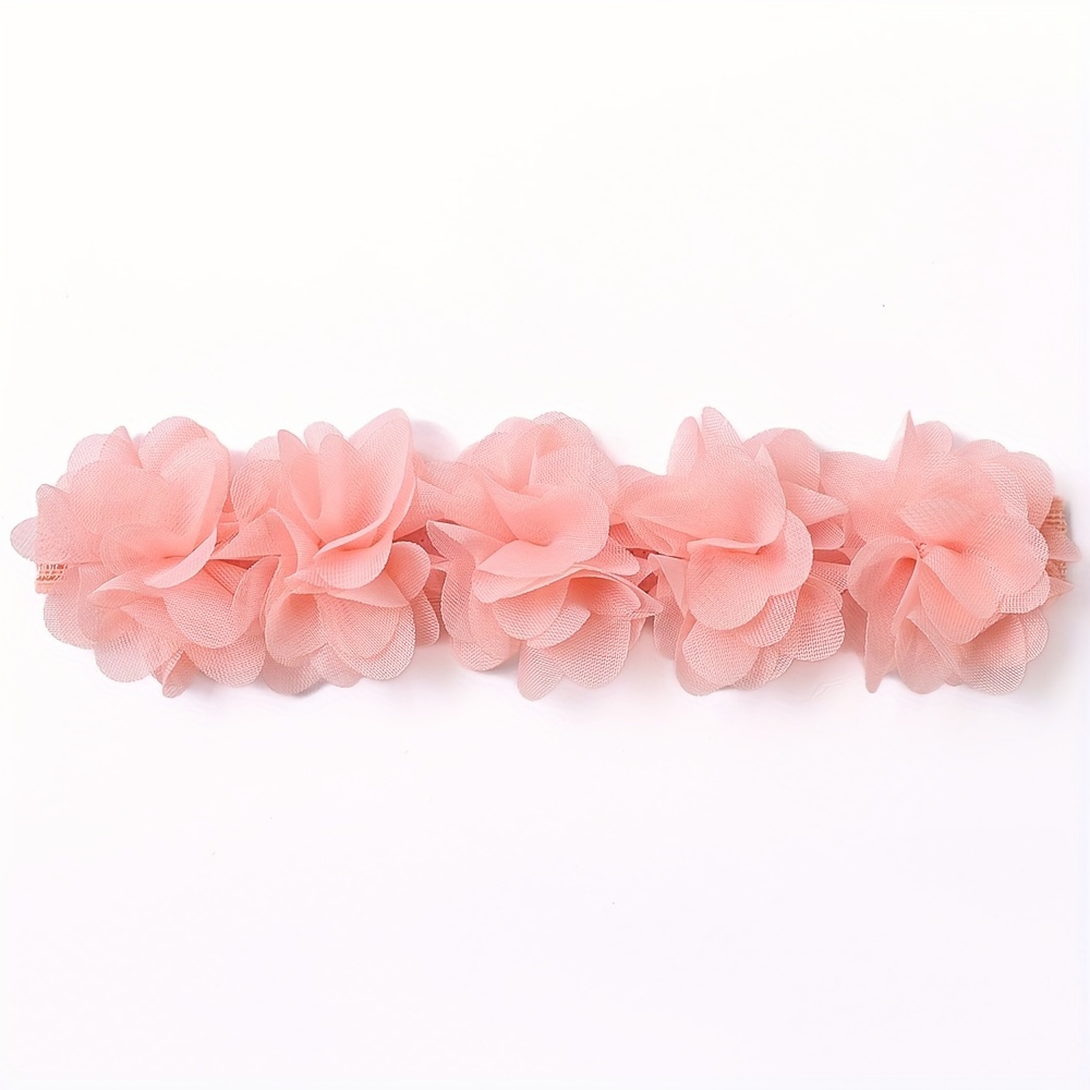 Image of 1-pack New Style Cute Chiffon Flower Girls' Headband, Fashionable Soft Lace Princess Headband, Adorable Perfect Daily And Accessory, Birthday Gift