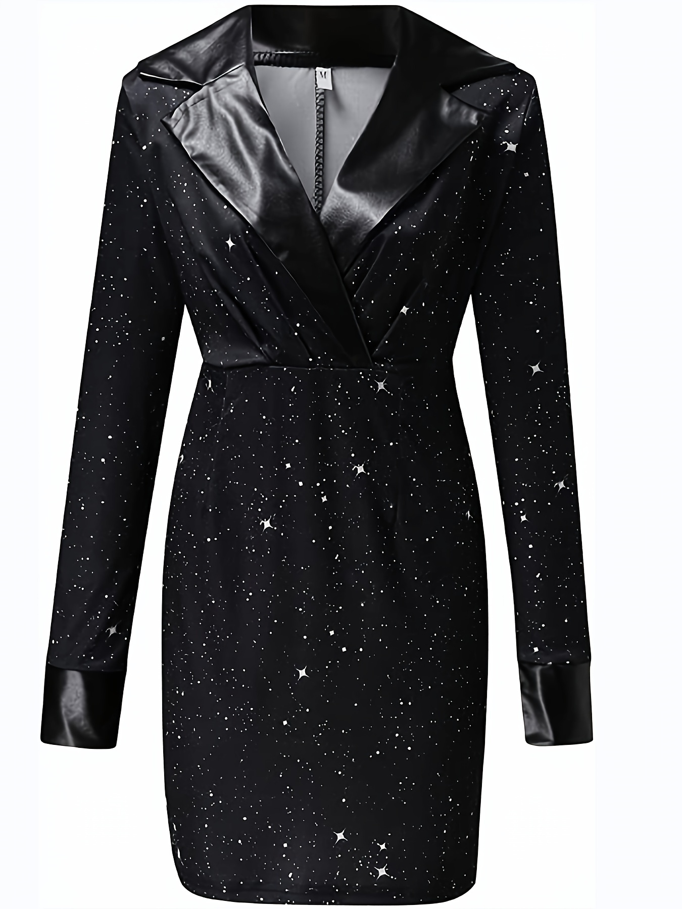 color block v neck elegant bodycon dress long sleeve bag hip - Temu Canada