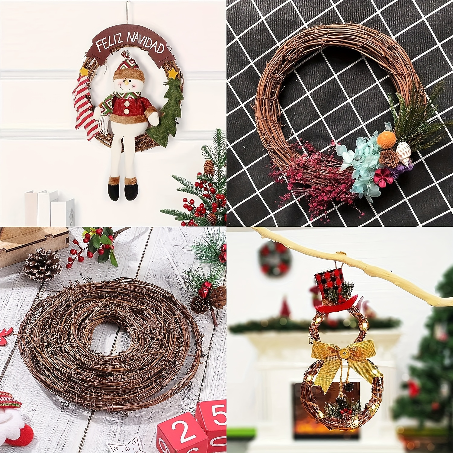 Diy Crafts Natural Grapevine Twig Vine Garland Wreaths For - Temu