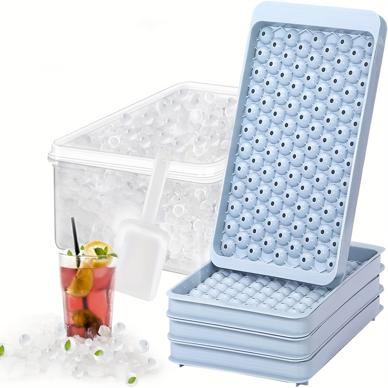 Ice Cube Tray With Lid And Storage Bin, Easy-Release 55 Ice Tray With  Spill-Resistant Cover, Container, Scoop - AliExpress