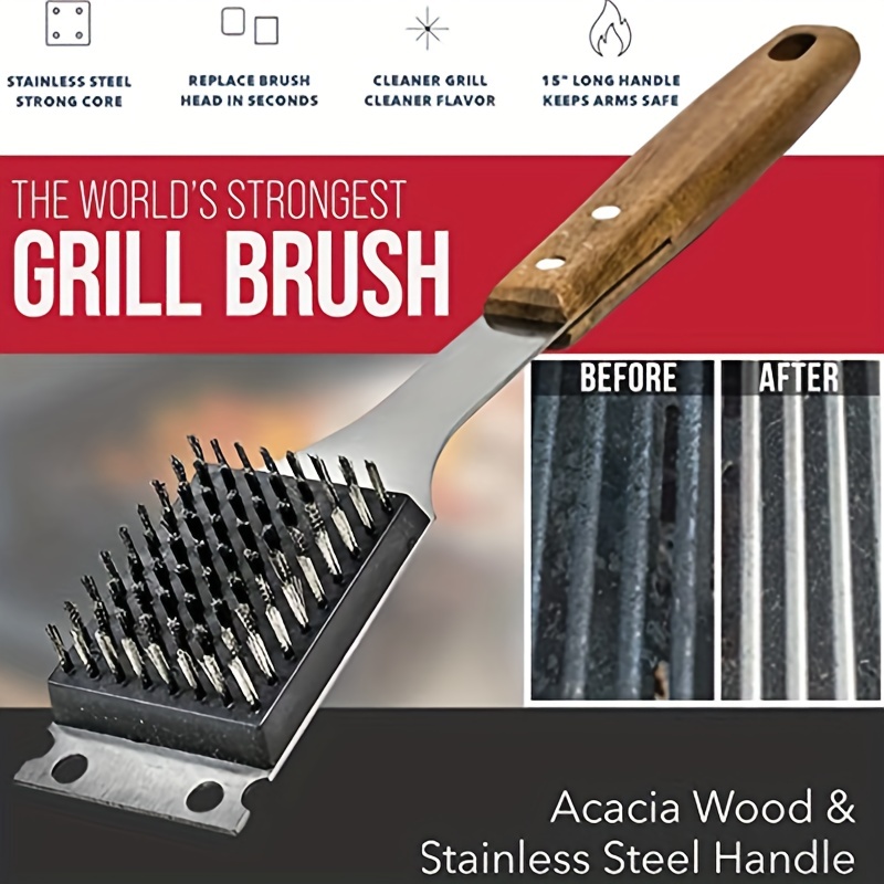Grill Brush Bristle Free Grill Cleaner Brush with Scraper No Wire Brush  Bristle Free Safe Grill Brush for Outdoor Grill BBQ Scraper for Grill Brush