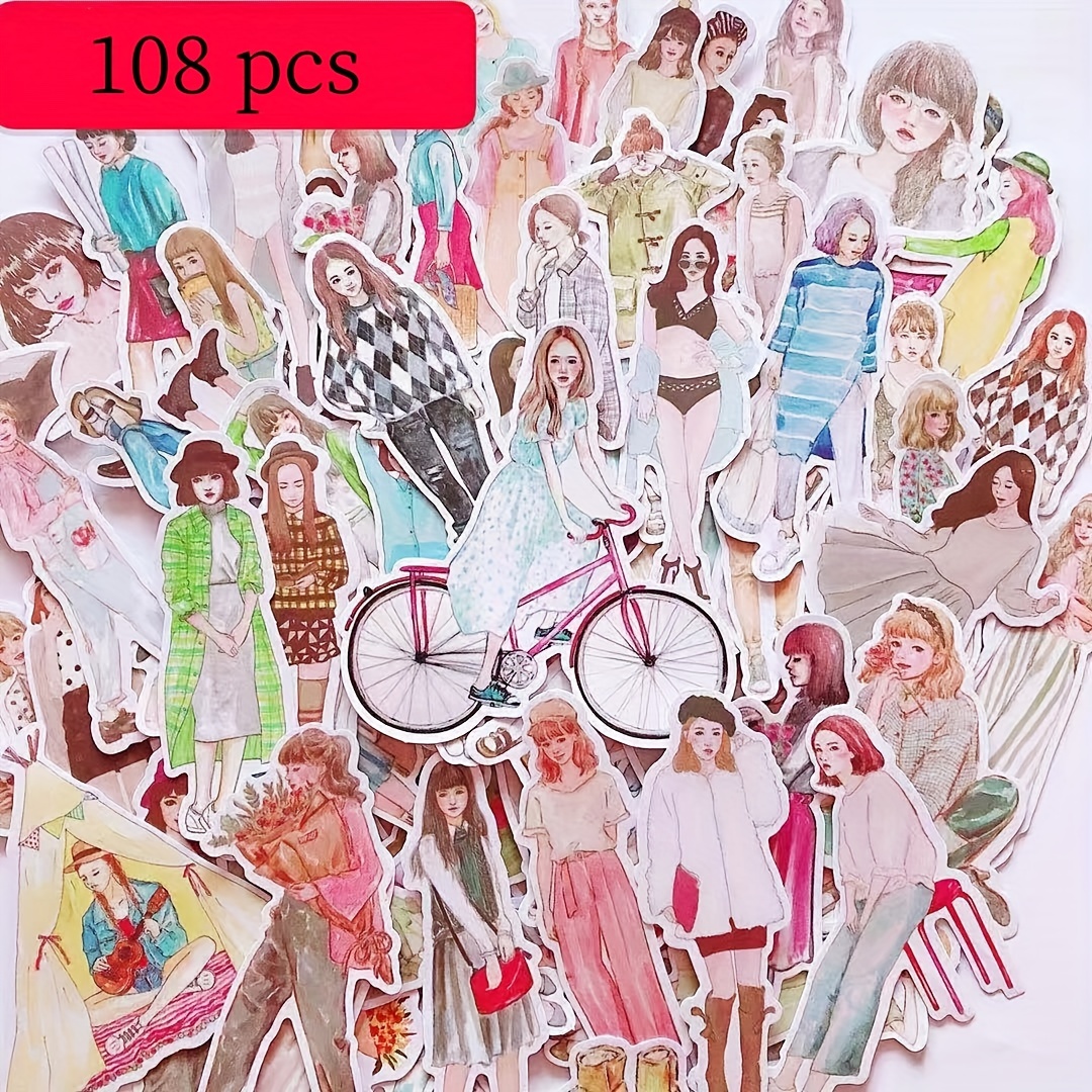 Fashionable Outfits Stickers For Scrapbooking Random For - Temu