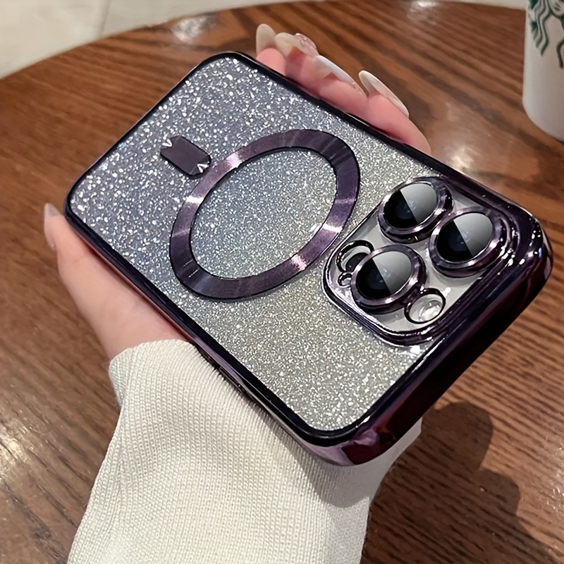 electroplated gradient glitter magnetic strap lens film mobile phone case for iphone14 14plus 14pro 14pro max iphone13 13mini 13pro 13pro max iphone12 12mini 12pro 12pro max iphone11 11pro 11pro max details 9