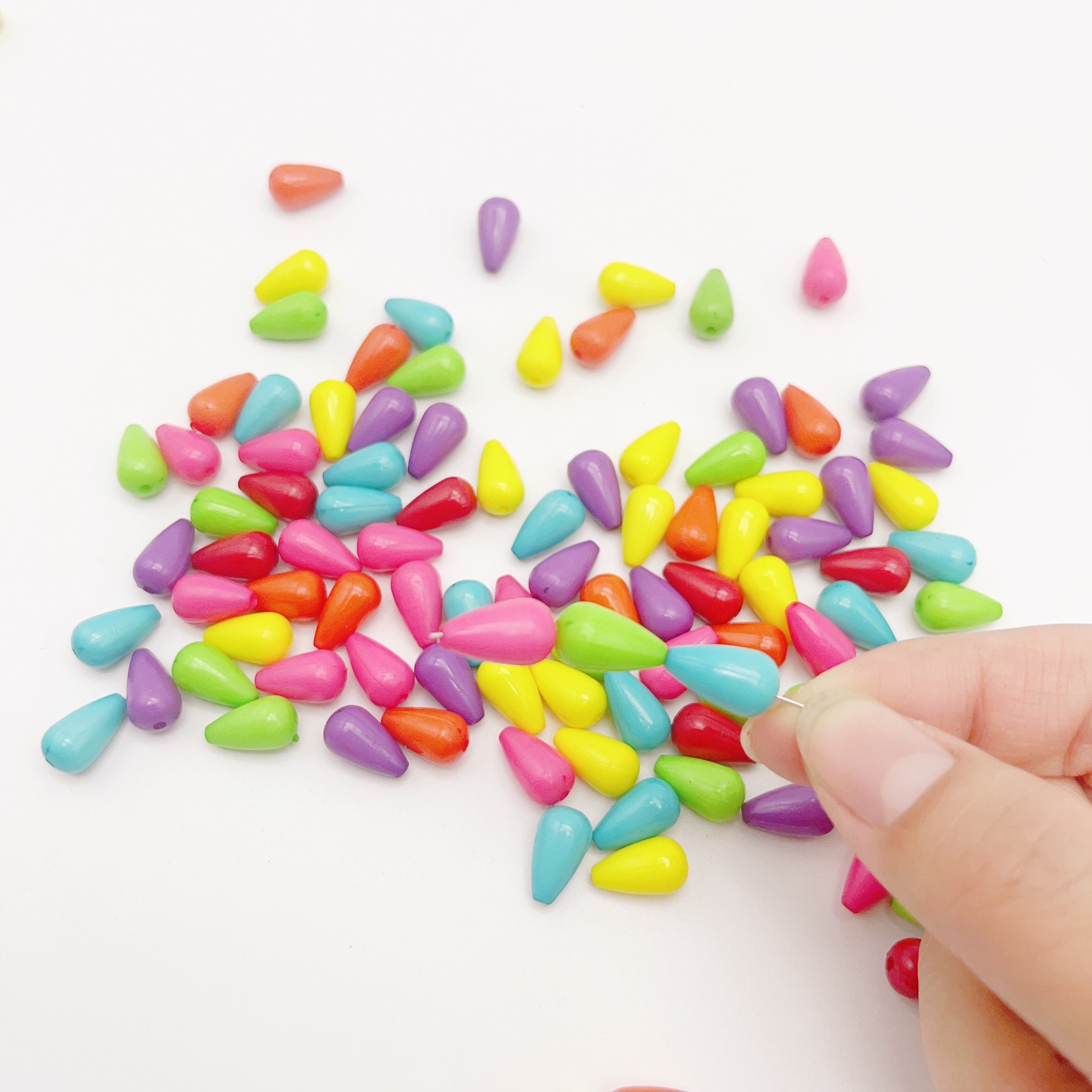 Acrylic Water Drop Colorful Beads Transparent Imitation - Temu
