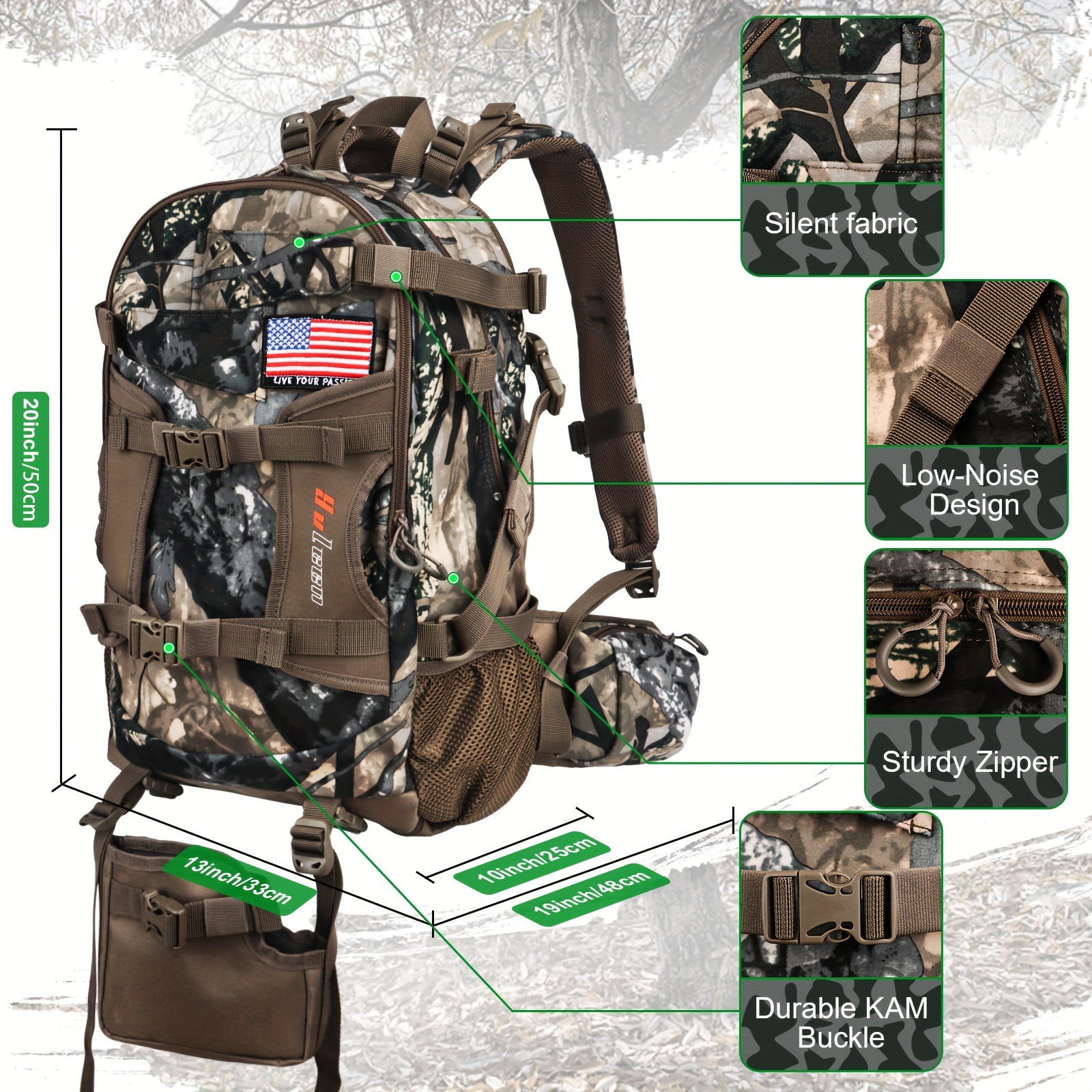 Waterproof hunting outlet backpacks