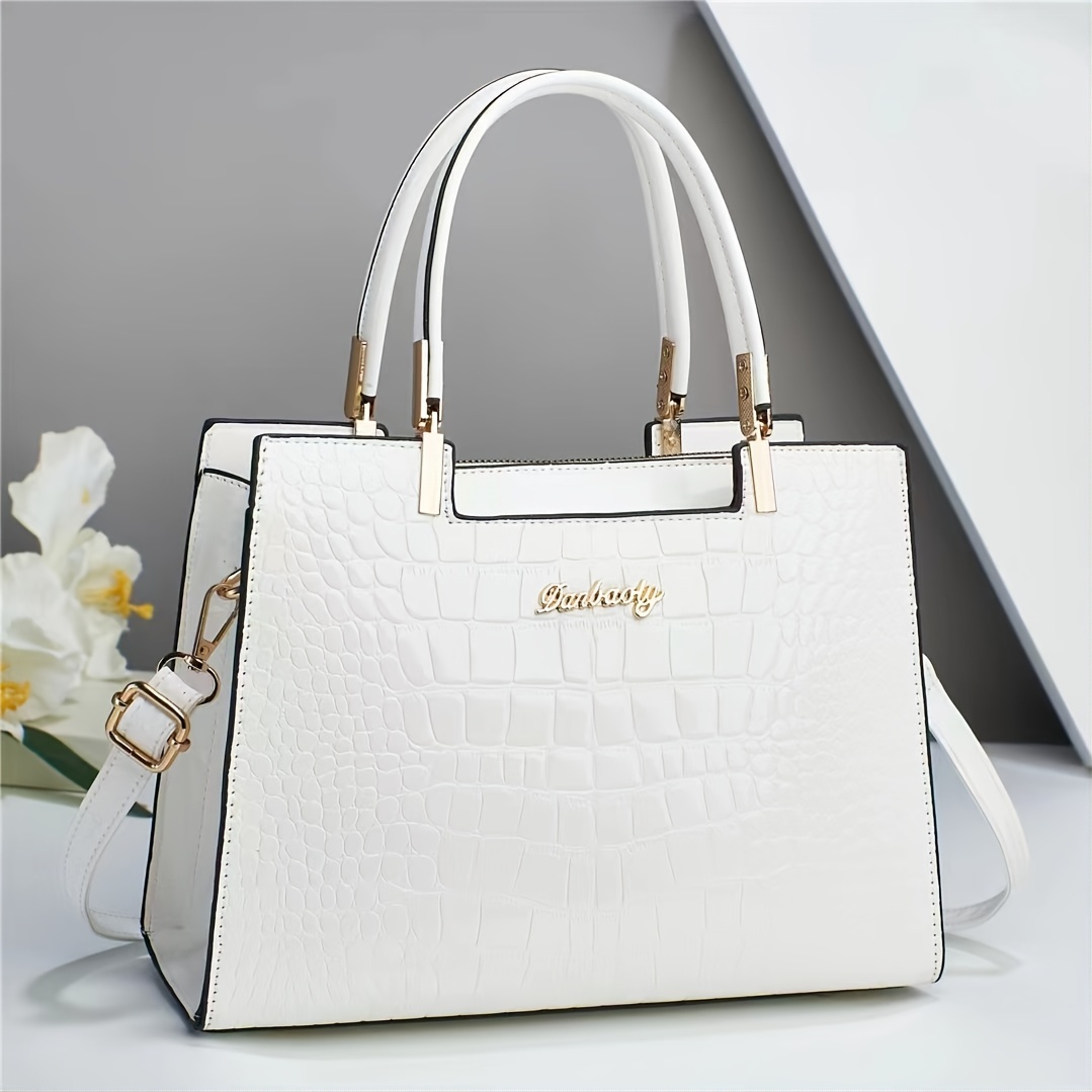 Trendy Design Patent Pu Leather Top- Handle Bag Solid Women's