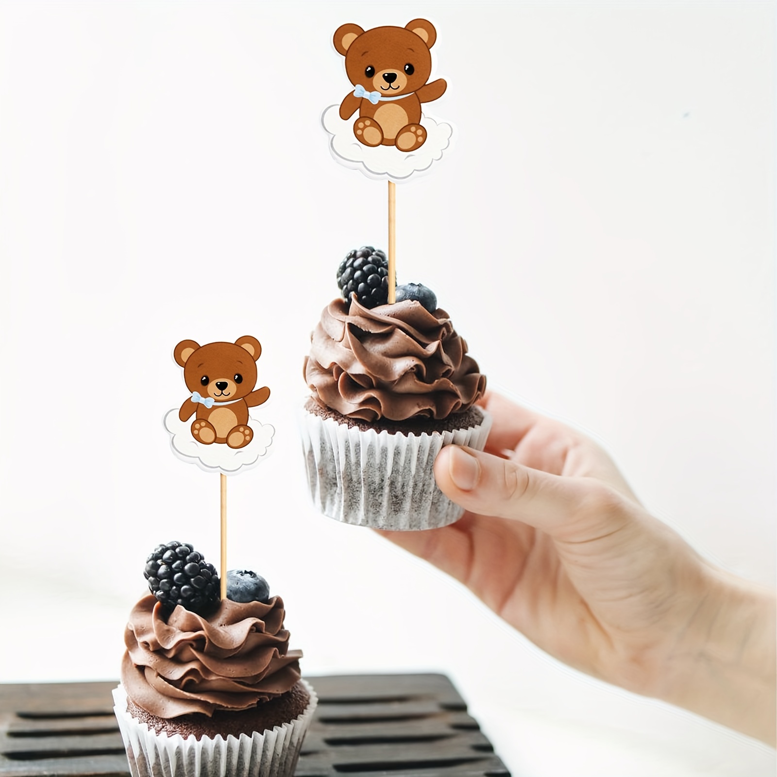 

32pcs Teddy Bear Cupcake Toppers Baby Shower Bear Cake Topper Cupcake Teddy Bear Cubs Cupcake Toppers For Restaurants/hotels