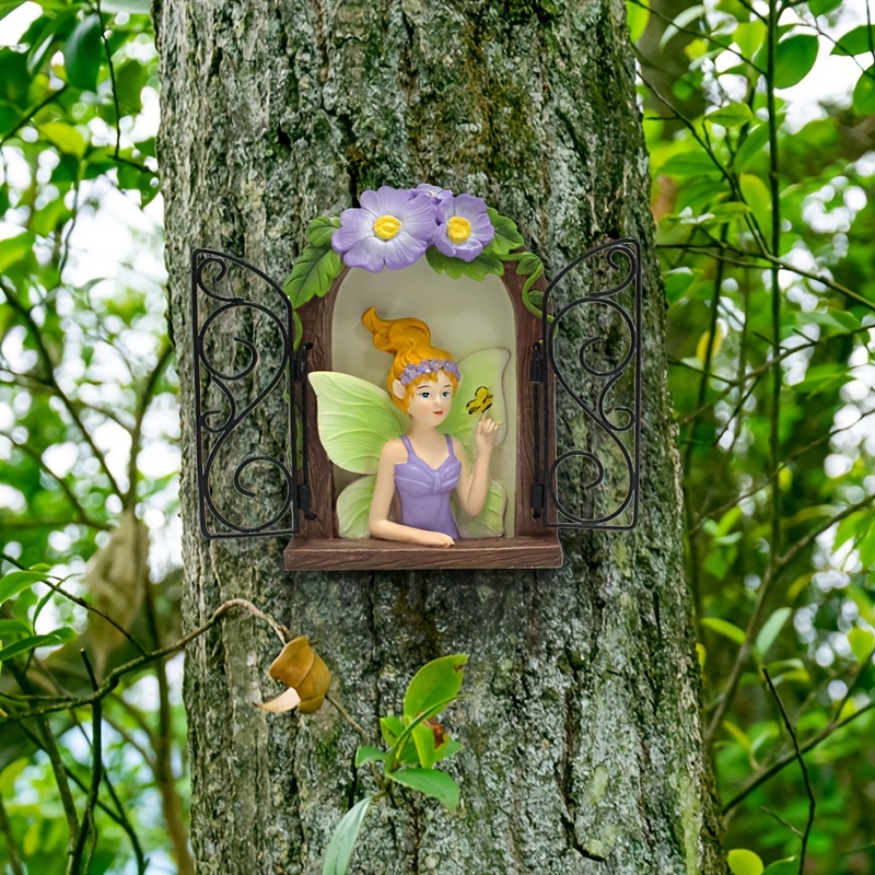 Tree Fairy Door Decor Micro Fairy Garden Outdoor Decoration - Temu
