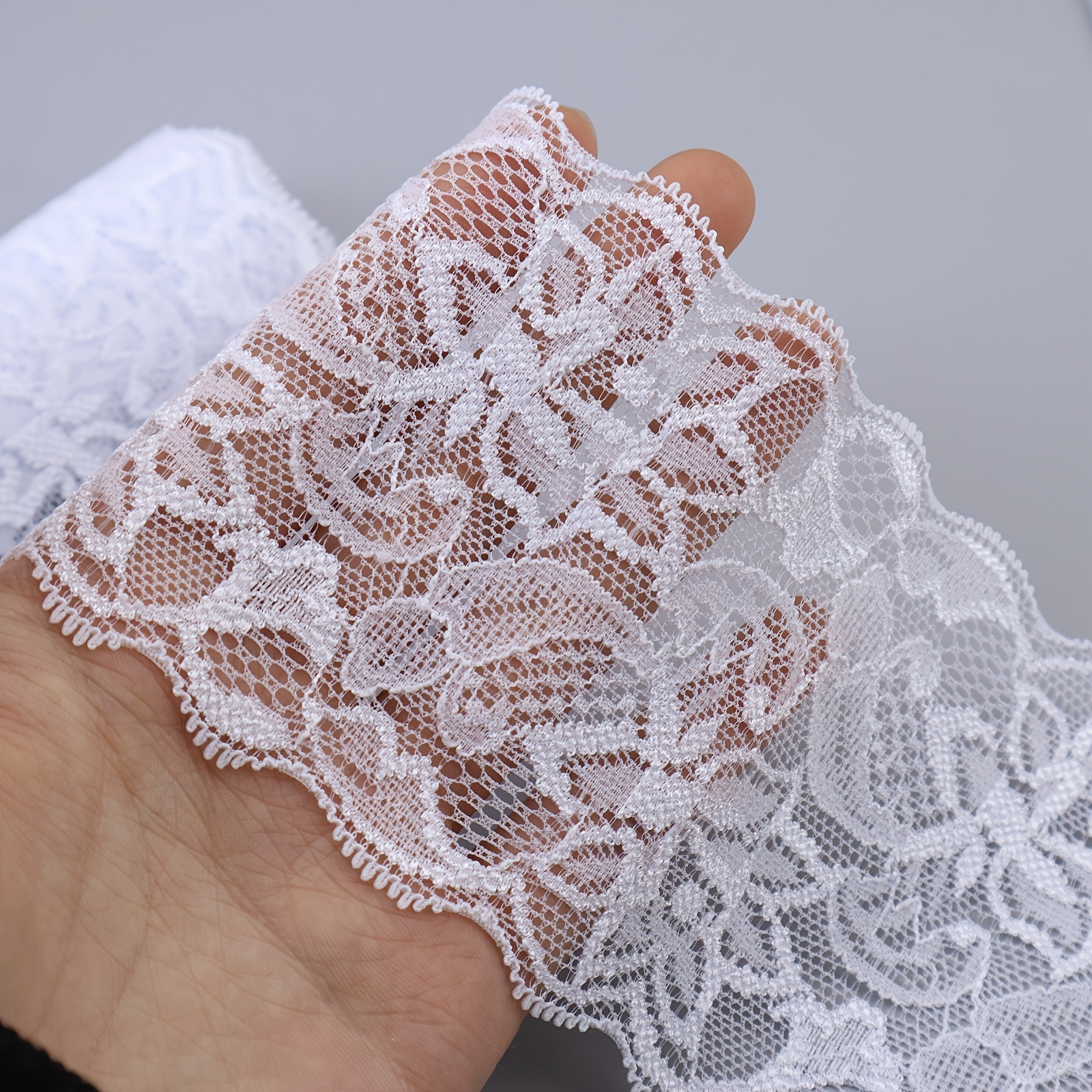 Olive Lace Black Stretch Lace Ribbon with Floral Pattern3 Inches Wide Lace Trim Ribbon for Bridal Wedding Decorations, Sewing and DIY Crafts- 5