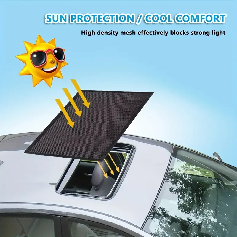 1pc Auto-Sonnenblende Für Das Schiebedach, Atmungsaktive Mesh-Abdeckung Für  Das Autodach Für Übernachtungscamping, Magnetische