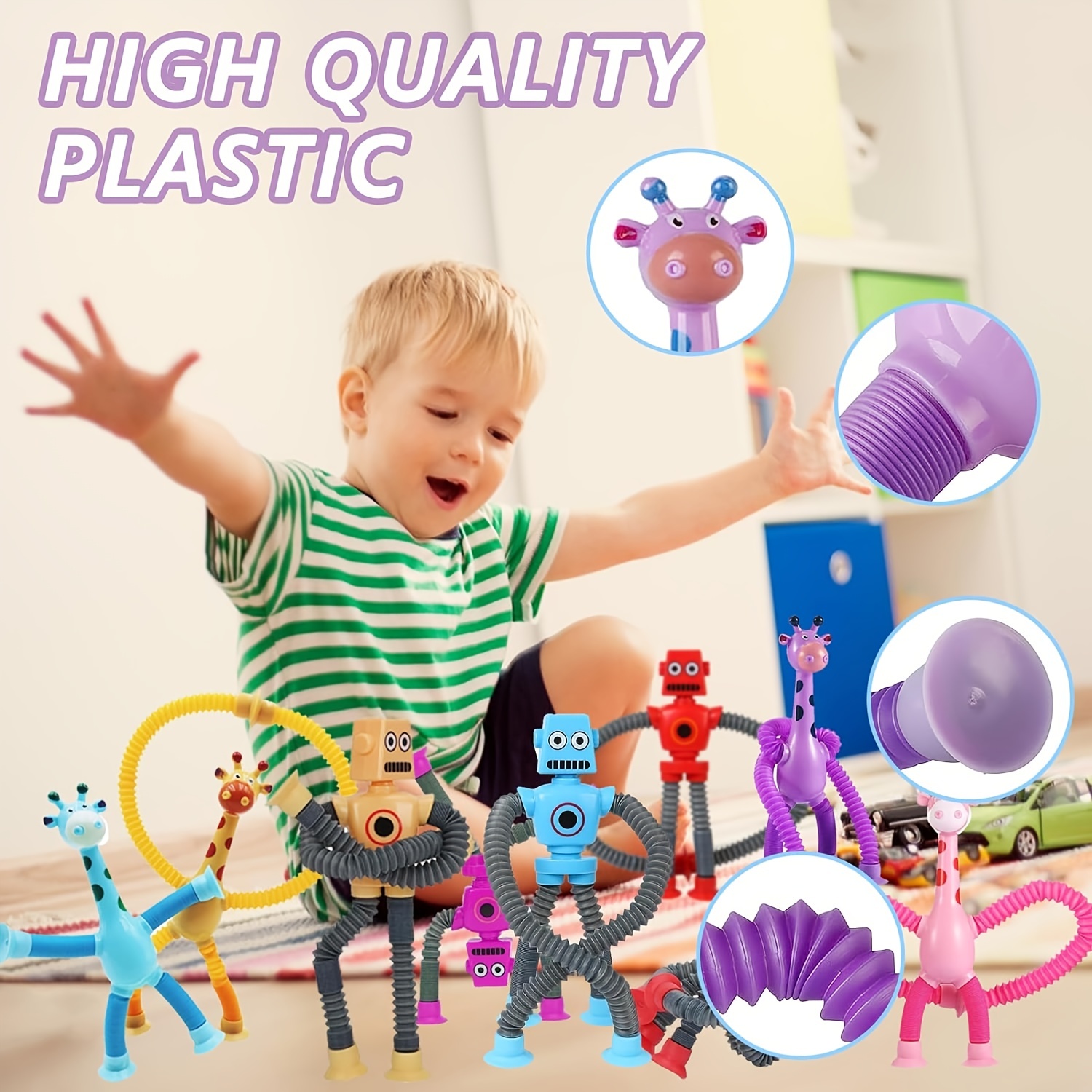 4 Paquets De Jouets Robots À Ventouse Et Girafe Pour Enfants, Robots Tubes  Pop, Jouets De Voyage En Voiture, Mini Robot, Jouets Animaux À Ventouse  Télescopique, Jouets Fidget, Jouet Sensoriel Éducatif De Décompression,  Couleur Aléatoire - Temu