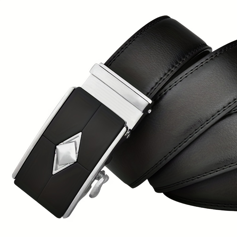 Argyle Style Men's Automatic Buckle Belt Business Leather Belt