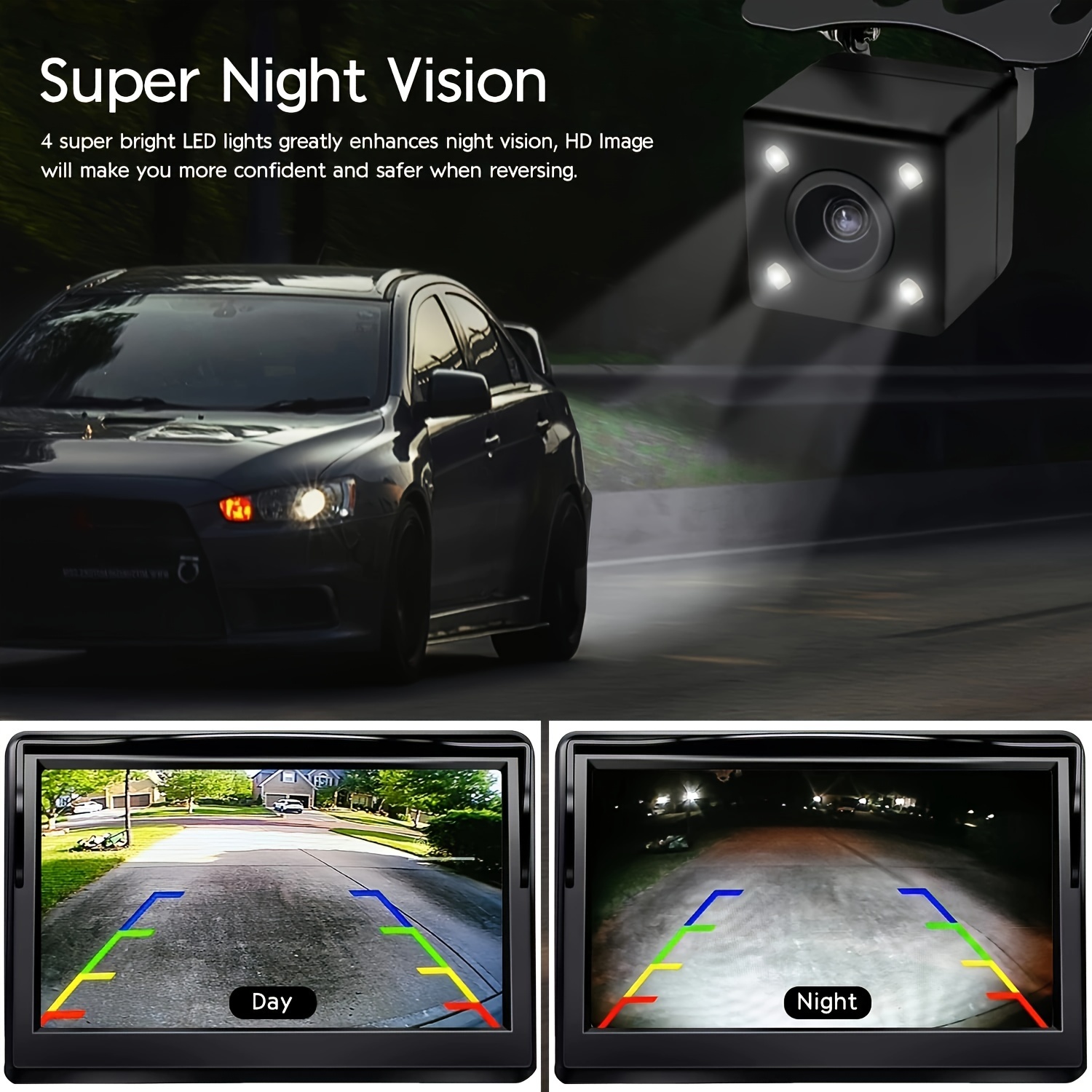 Wireless Car Backup Camera Easy Installation, Rear View Monitor With Night  Vision Camera Kit For Car Pickup Truck Minivan - Temu