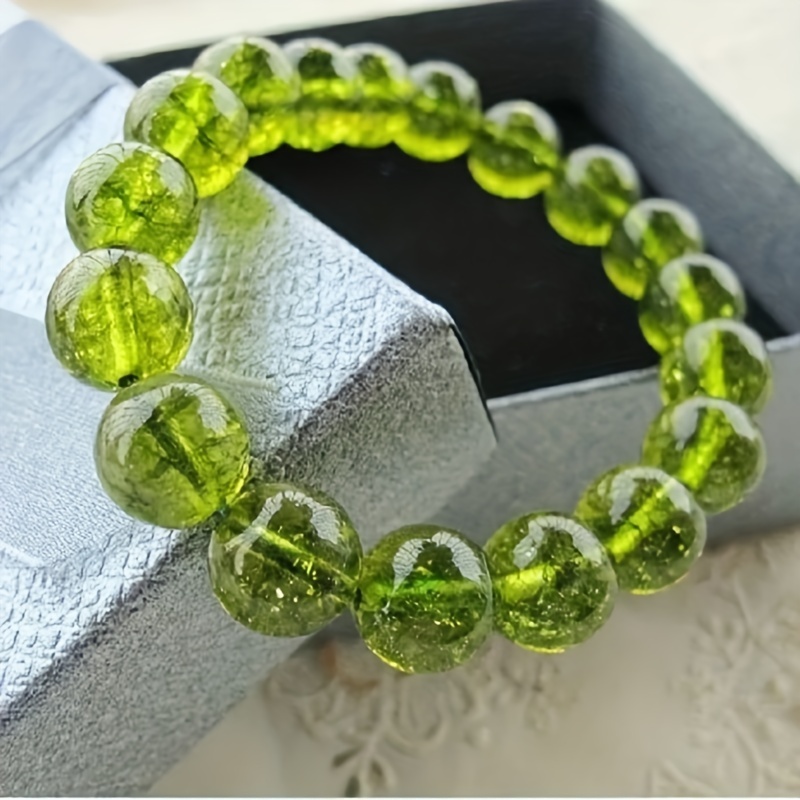 Green Peridot Stone Bracelet with Single Ring