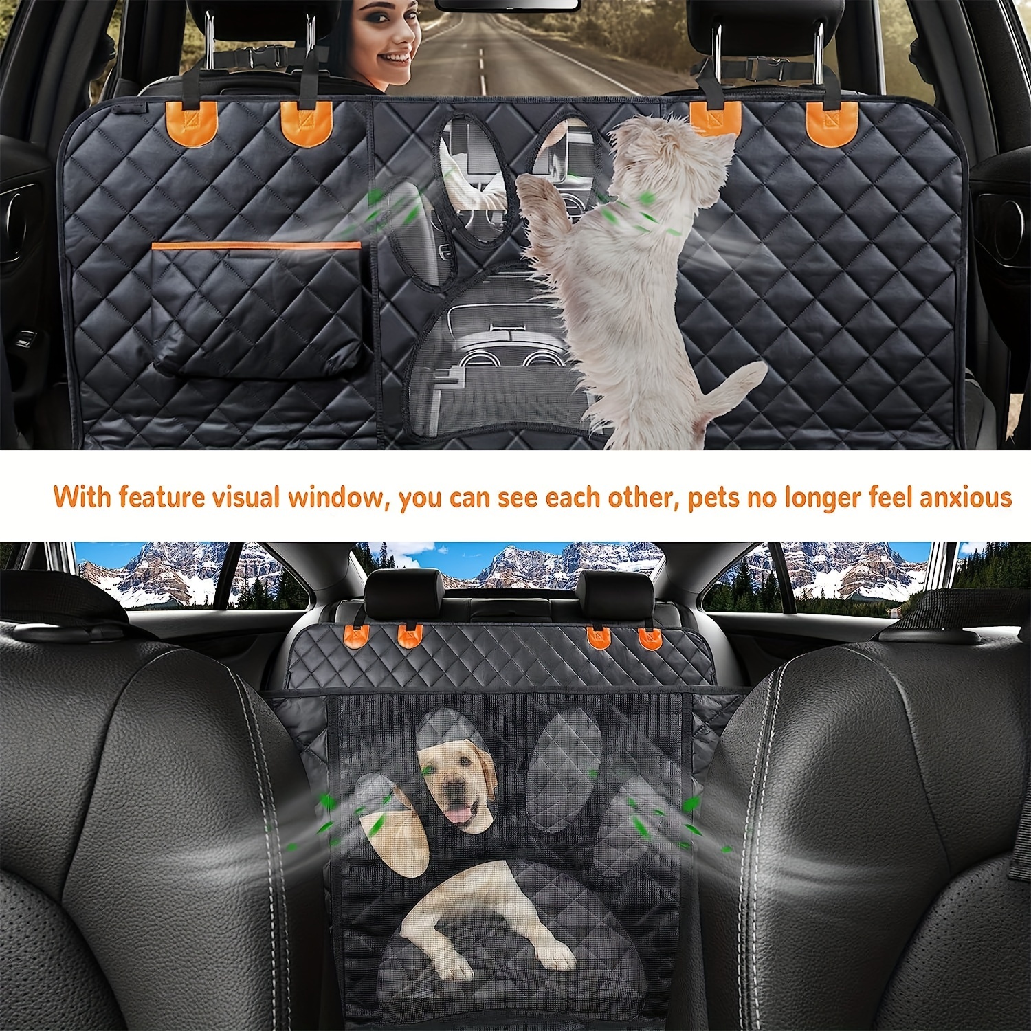  Artand Funda de asiento de automóvil para perro, protector  impermeable para asiento trasero para mascotas, funda de asiento trasero  para perros, hamaca antideslizante para mascotas, para autos, SUV y  camiones 