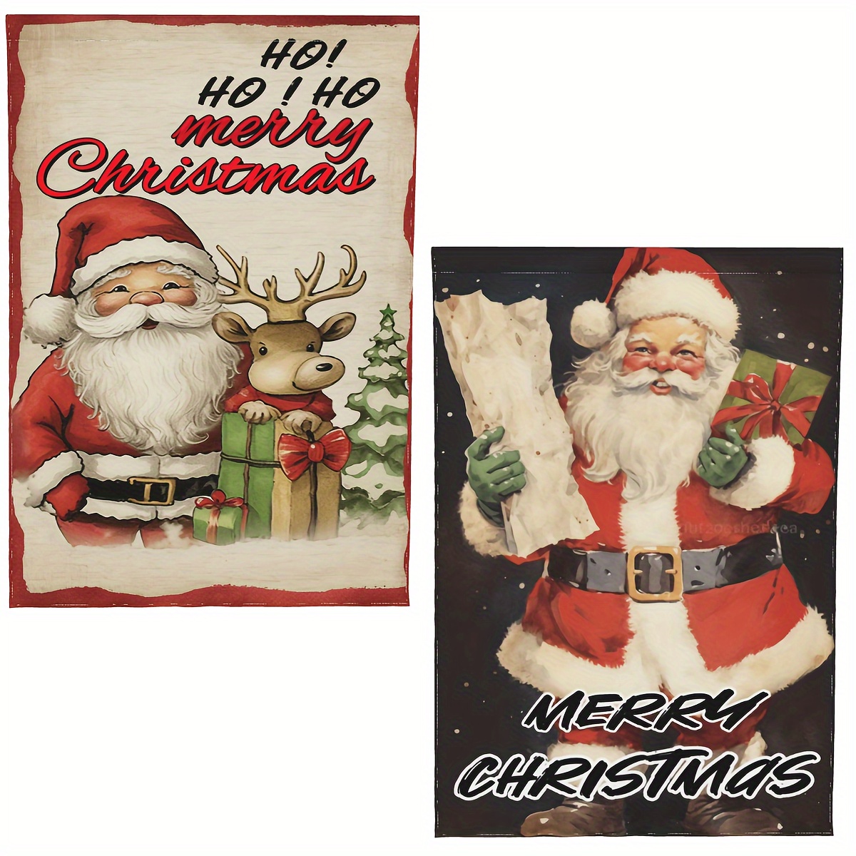 HO HO HO! Merry Christmas - Vintage Santa Claus | Greeting Card