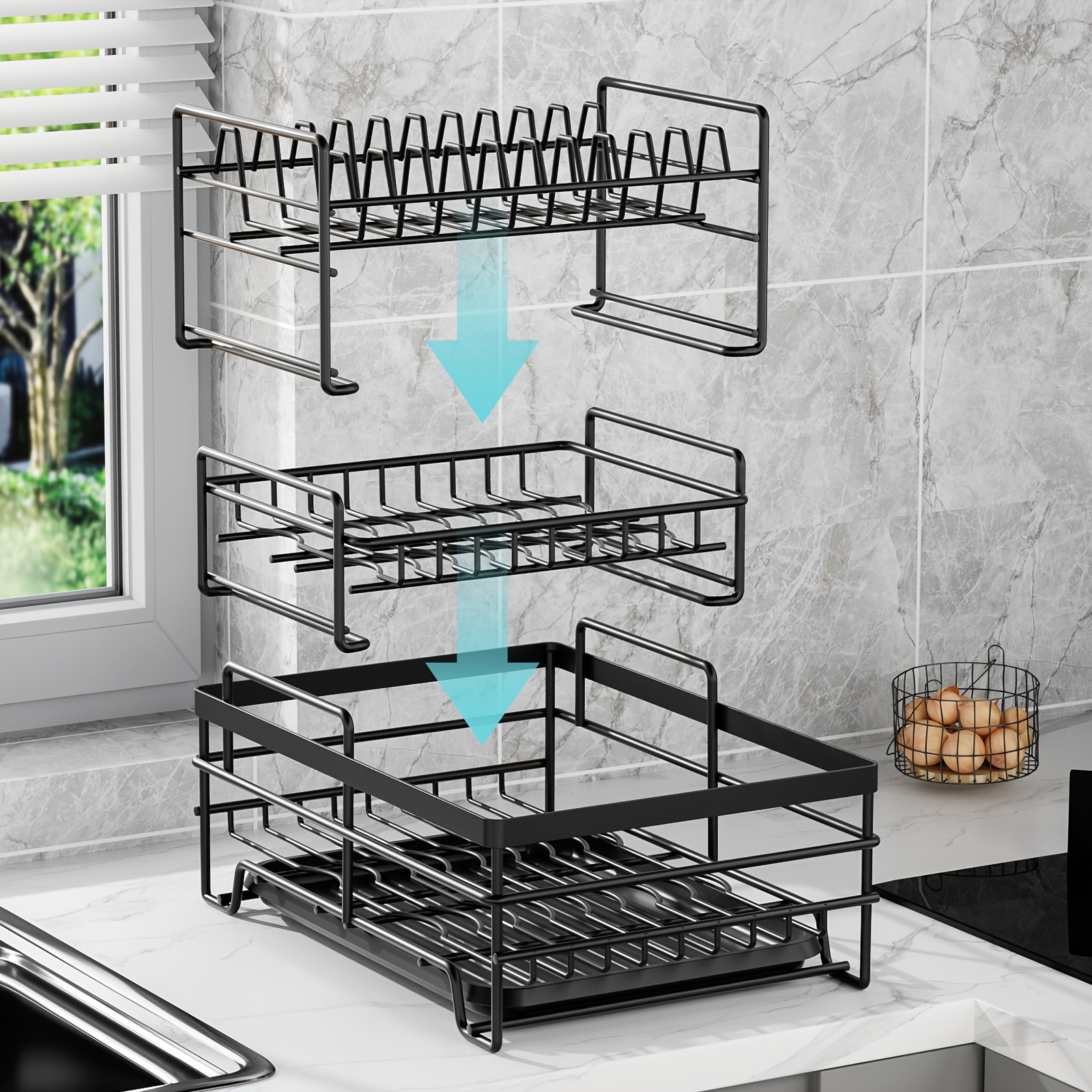 Dish Drying Rack 3 tier Dish Rack With Tray And Utensil - Temu Germany