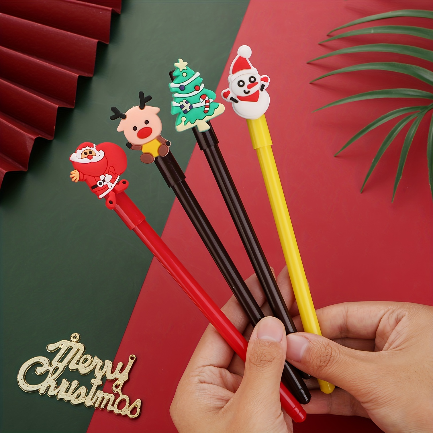 4pcs Christmas Pens Elk Ink Pens Animal Pens Gel Pens For Kids Deer Shaped  Fun Pens School Supplies