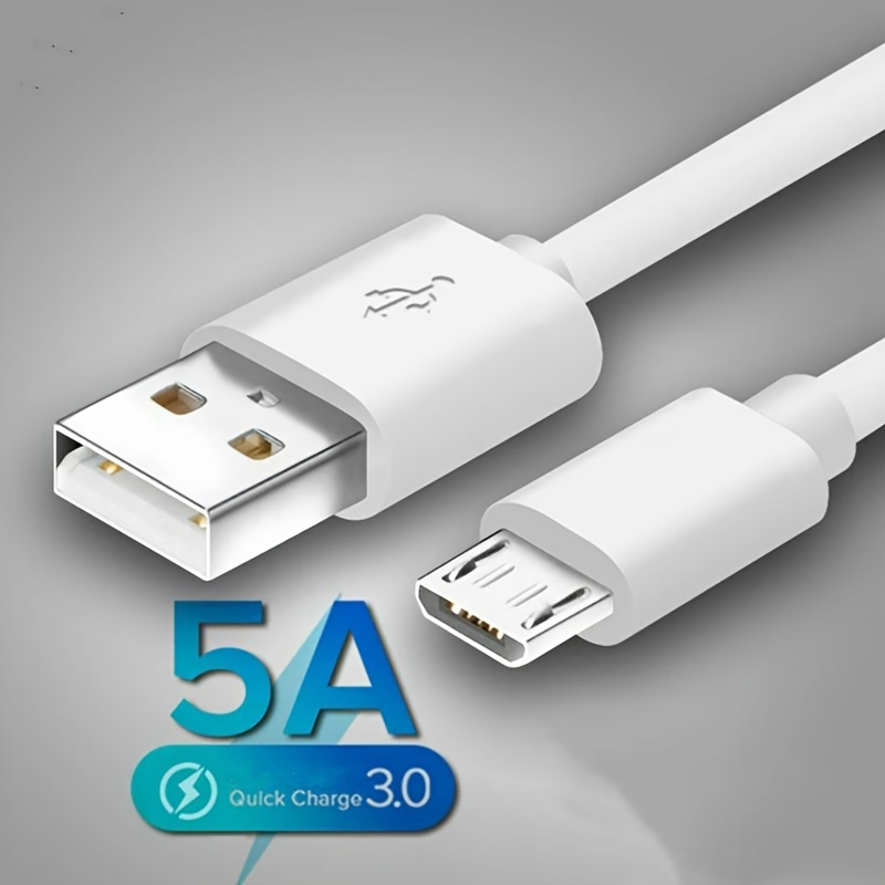 Cable 3m Micro USB B a USB A Cargador para Teléfono Móvil Datos