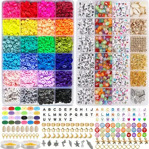 HTVRONT Clay Bead Bracelet Kit -16300Pcs Clay Beads Kit, 56 Colors Clay  Beads Bracelet Making Kit, Polymer Clay Bead Bracelet Kit, Clay Bead Set  for