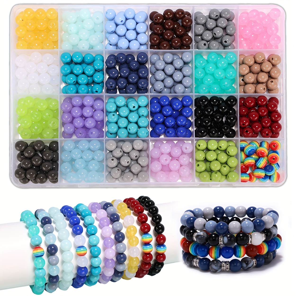 DIY Beads Bracelet Making Kit for Girls Bracelet Necklace Jewelry Making  Kit, DIY Bulk Acrylic Candy Colored Beads Jewelry Making, Birthday Gift