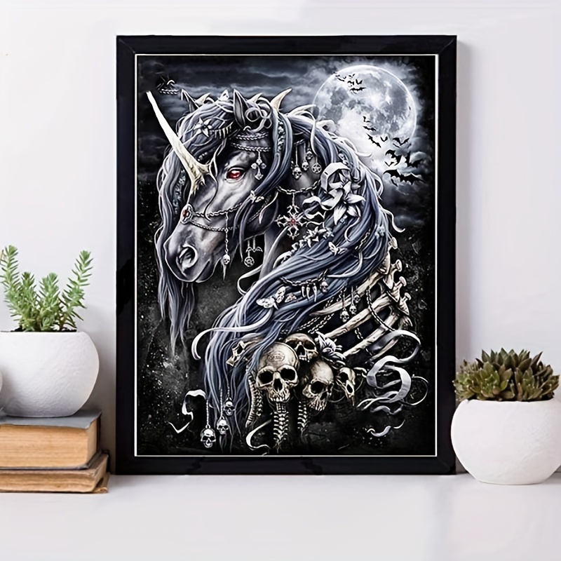 Sewing Art Crafts Diamond Painting Black Horse Running Horse,unicorn,Full  Diamond Embroidery Cross Stitch Kits 5D Diamond Mosaic