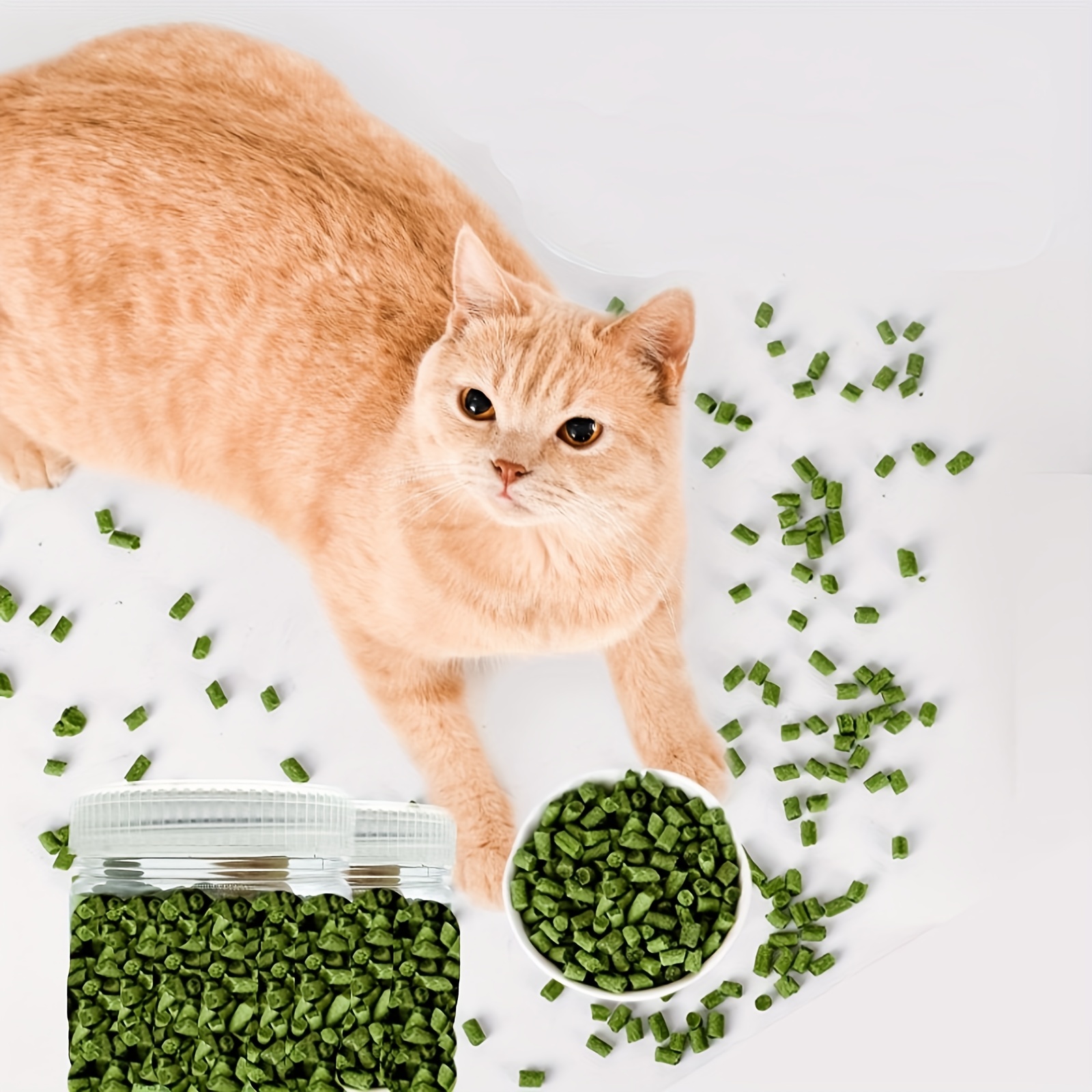 80g/2.82oz Cat Grass Grain Cat Snack Remove Hairball Cat Grass Biscuits Cat Grinding Teeth Nutritious Cat Supplies