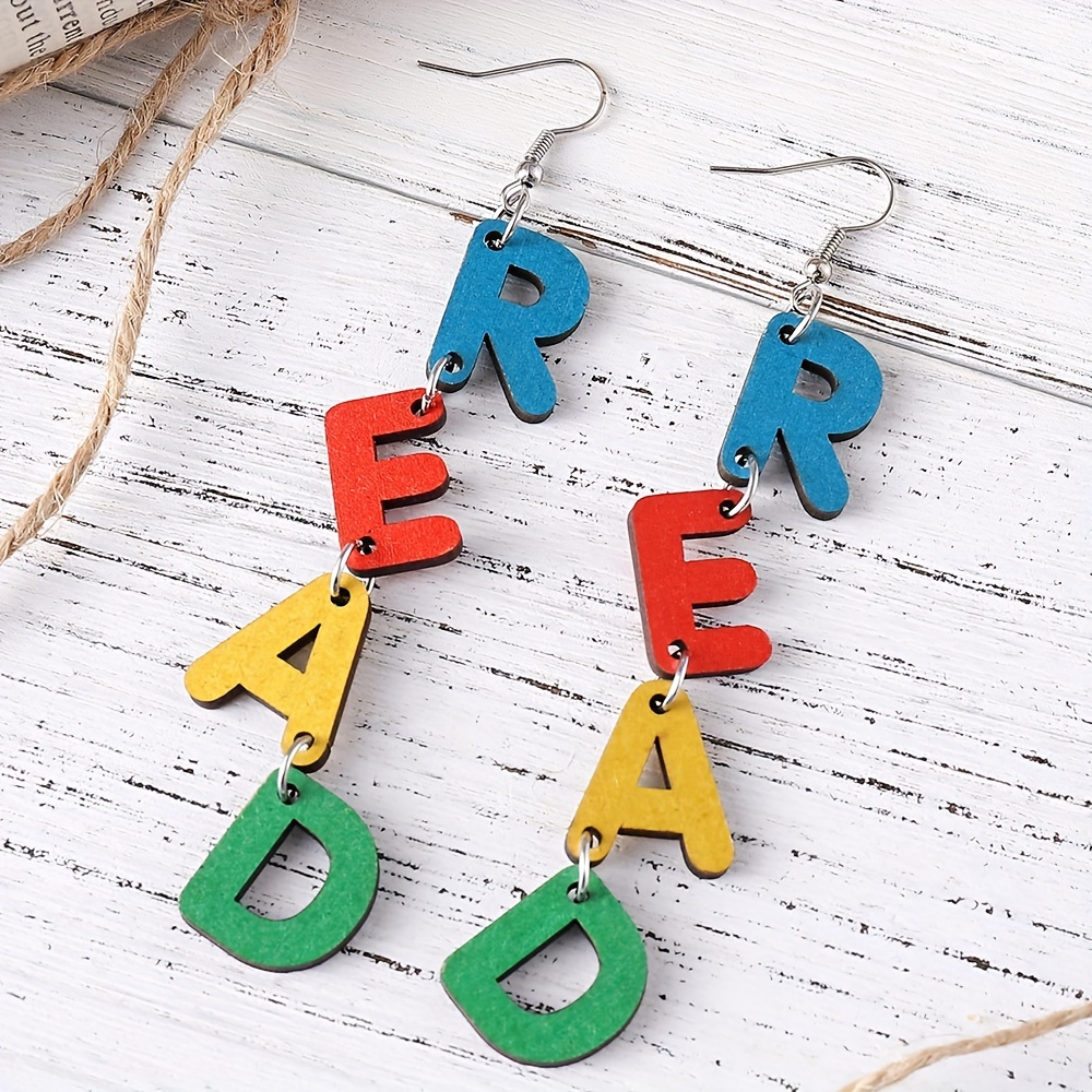 Letter deals earrings dangle