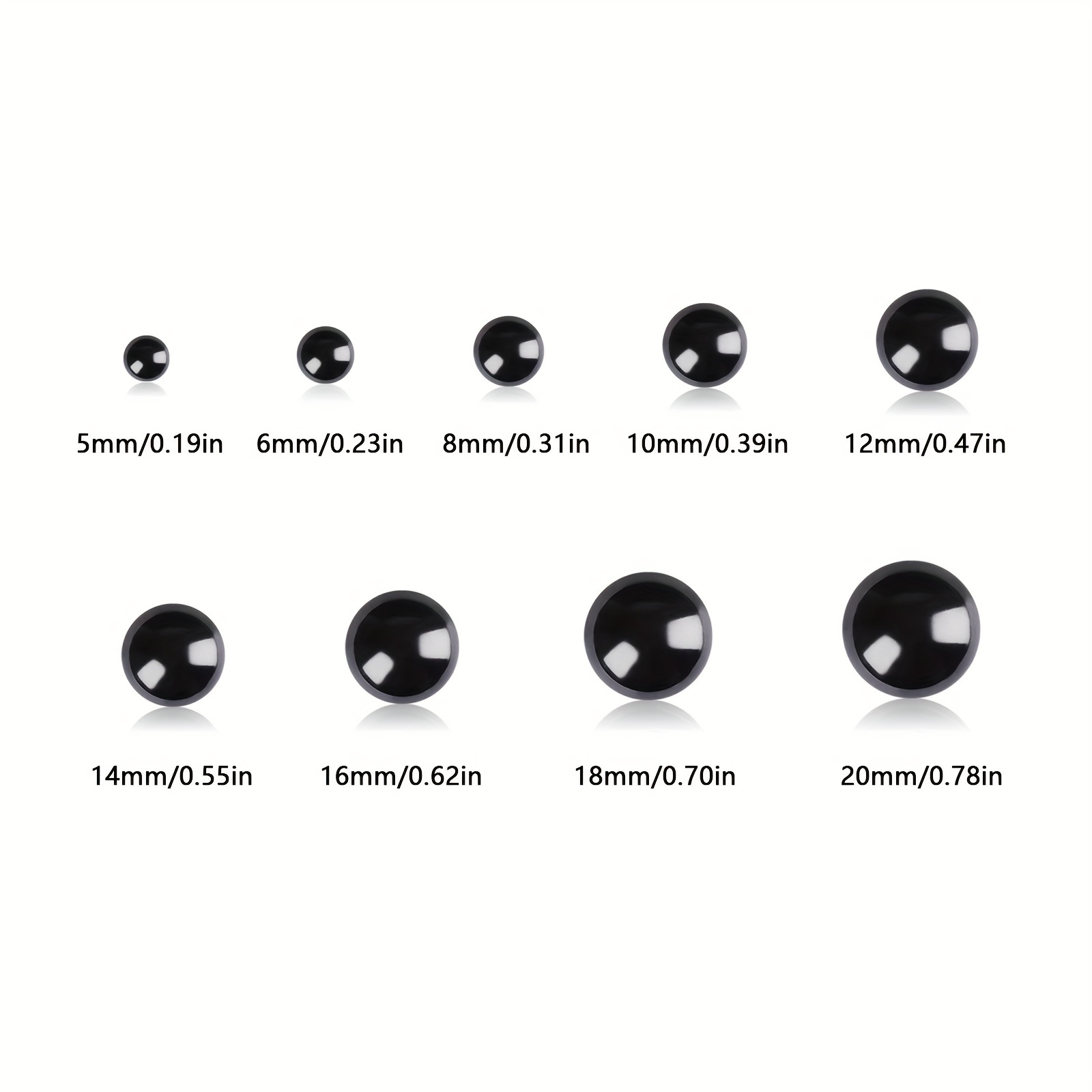 20 round black 20mm safety eyes