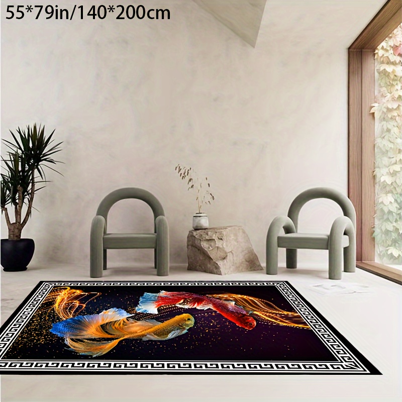 Washable Non Slip Decorative Mat Thin Anti Slip Rug feather