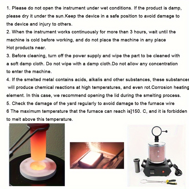 3KG Gold Melting Furnace,2100℉[Digital Electric][Smelter Kit][Smelt  Quickly]Gold, Silver, Copper, Aluminum.Small Melting Ceramic,Quartz Crucible