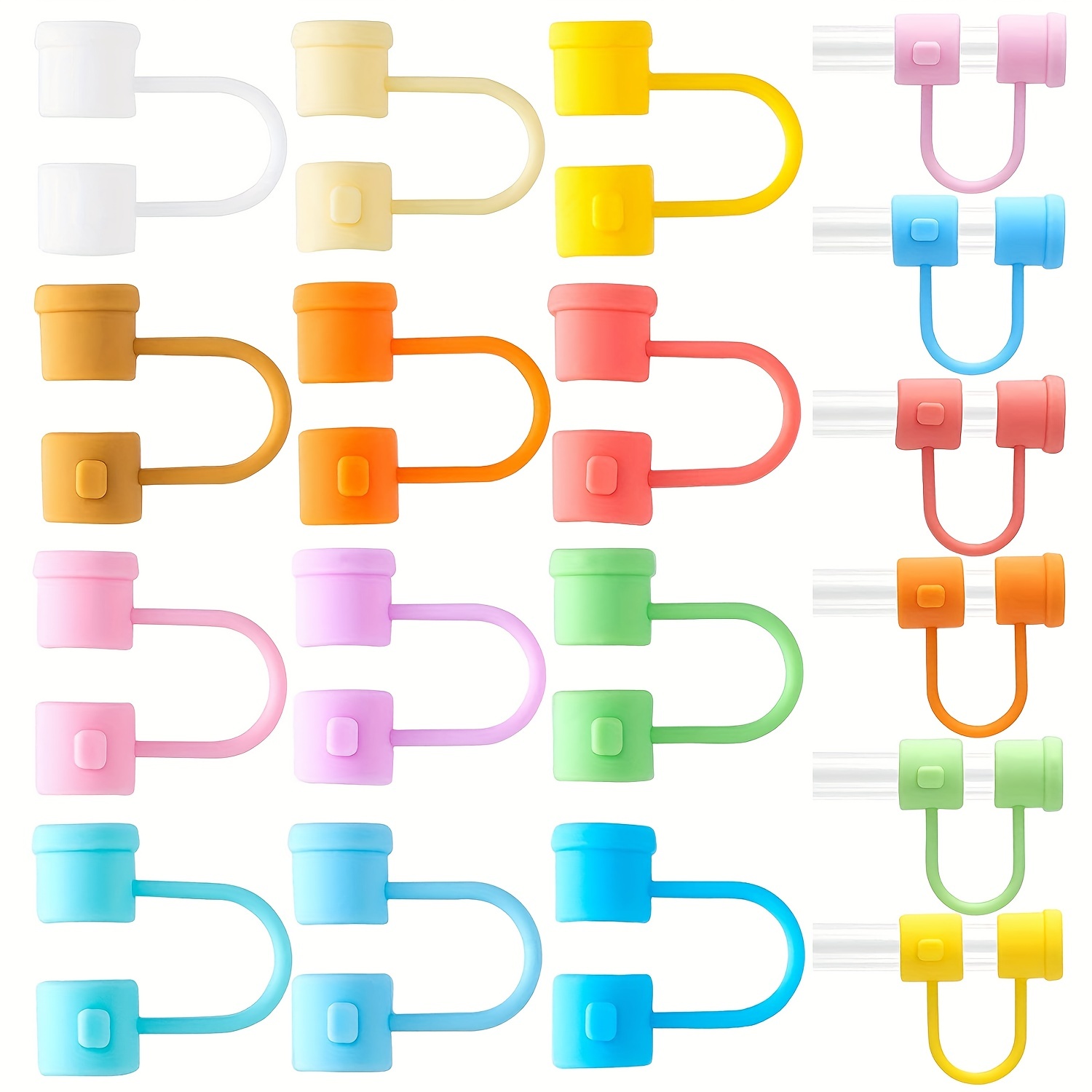 24Pcs Silicone Straw Tips Cover Reusable Straw Tips Lids for 8mm Cup Straws  US