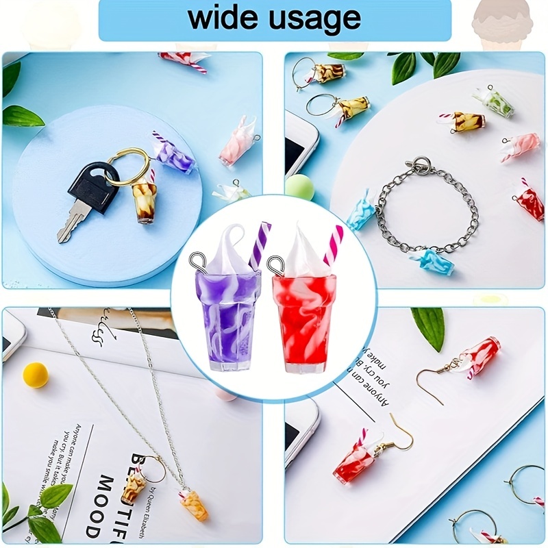 10pcs Simulation 3D Drink Bottle Cute Charms For Pendant DIY