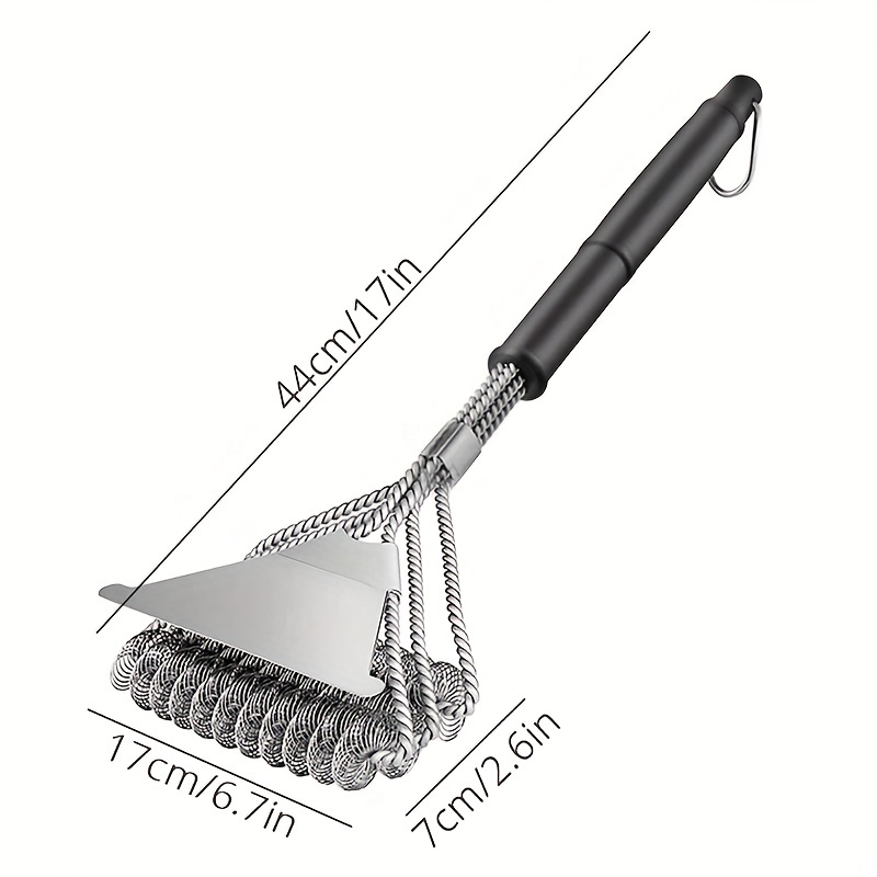 3 In 1 Bbq Cleaner Grill Brush And Scraper 17in Safety Bristle-free Grill  Brush