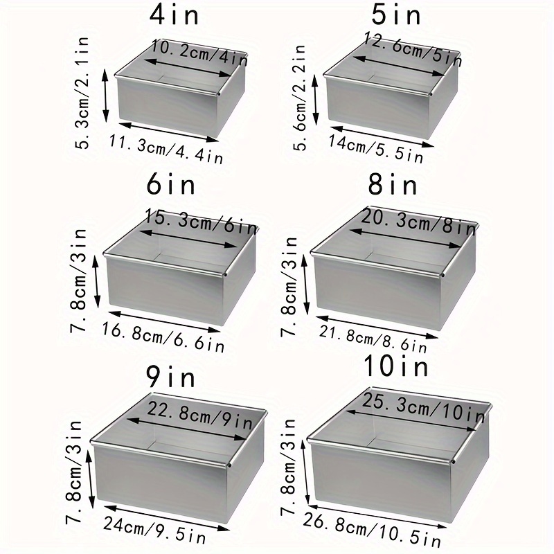 Square Aluminum Alloy Qi Feng Bottom Cake Mold Baking - Temu ...