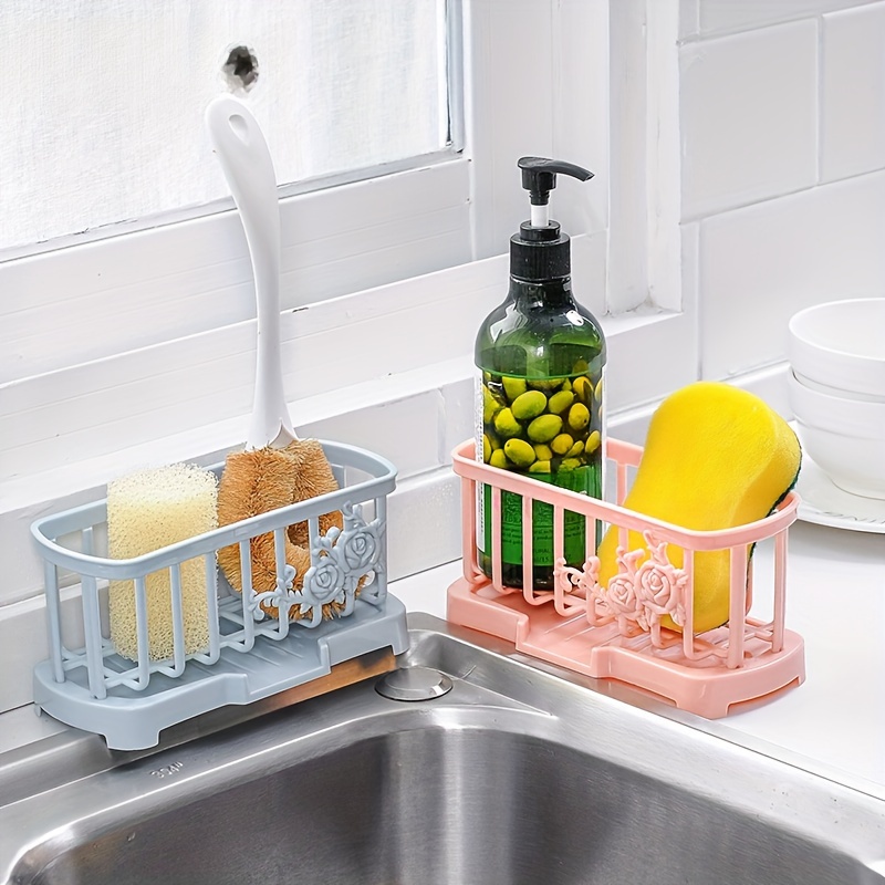 1 pezzo lavello Porta spugna e Cestello di scarico con fibbia regolabile ,  multifunzionale Rack portaoggetti da cucina per cucina forniture