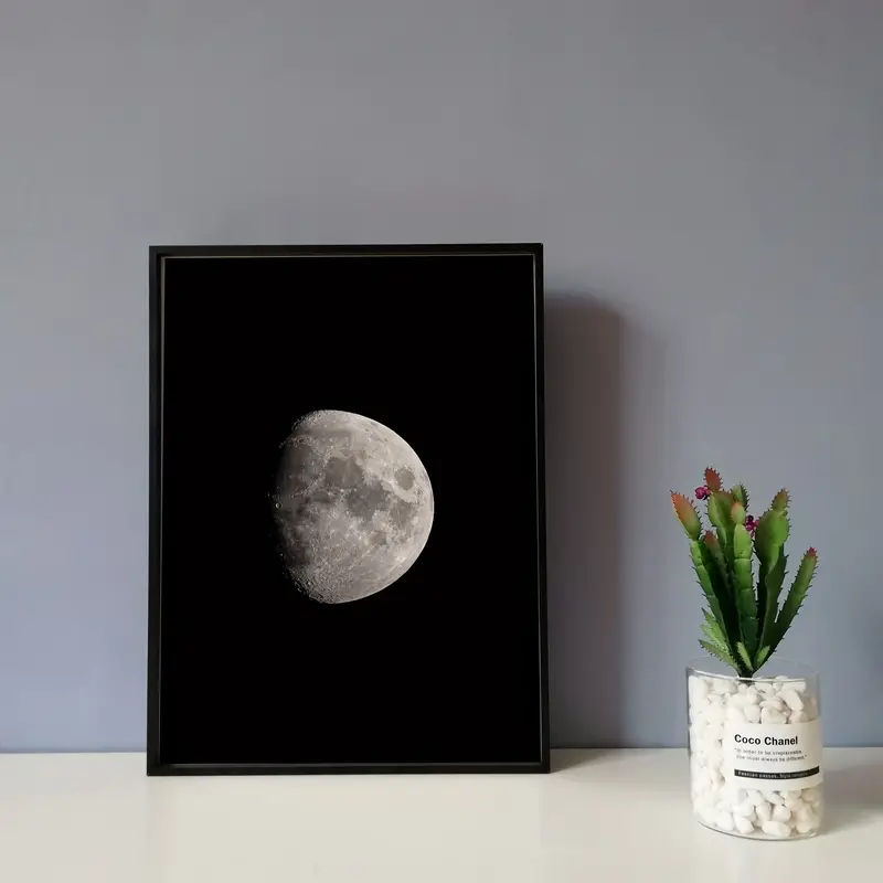 Simple Pure Black Moon Decoration Painting Core, For Home Living Room  Bedroom Bathroom Wall Decor, No Frame - Temu