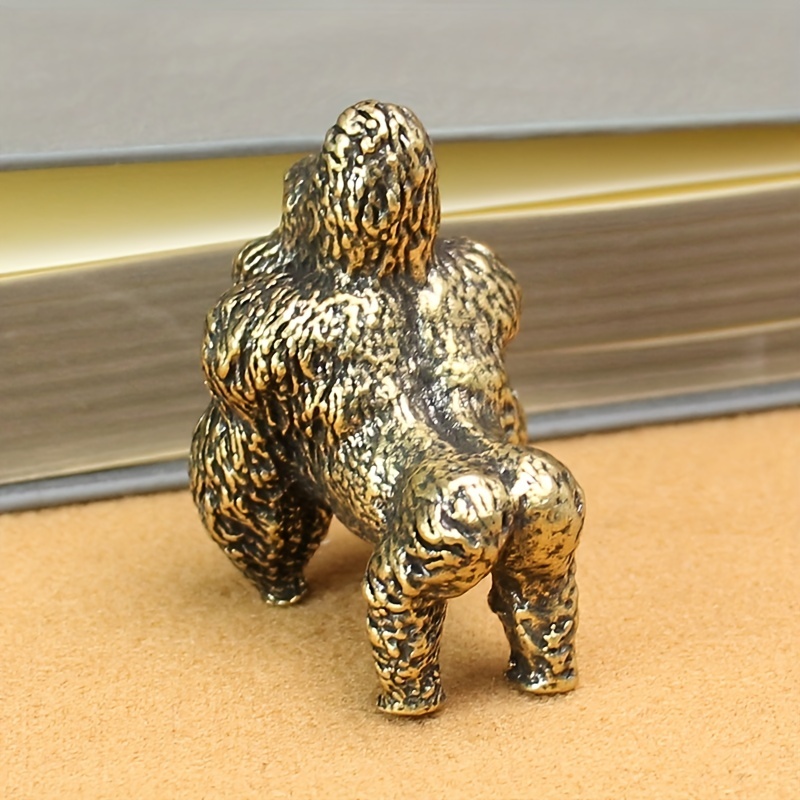 Antique Gorilla Brass Statue - Handcrafted Copper Ornament For Home Decor,  Desktop Decor, And Scene Decor - Temu