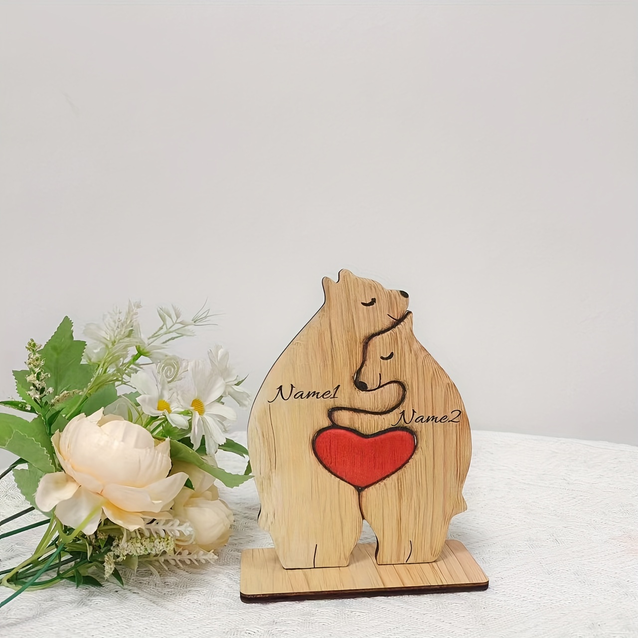 1pc, Wooden Bear Statue, Wooden Crafts Carving Wooden Bear, Bear Statue  Home Decoration, Bear Decoration Hanging Items, Car Mirror Hanging  Accessories