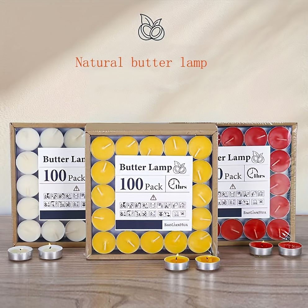 White Yellow And Red Small Round Candles Candle Frame 100 - Temu