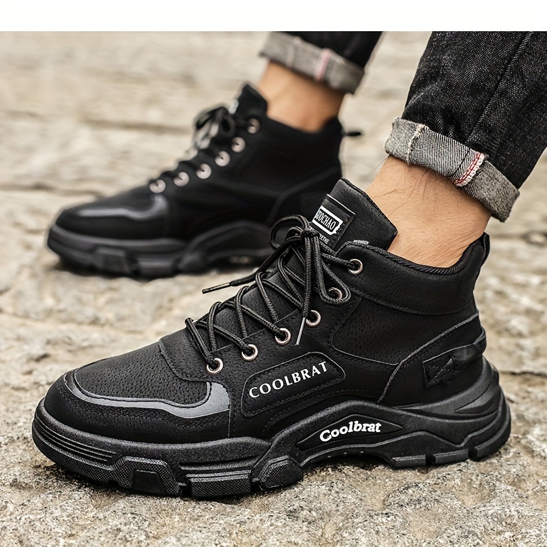 Mens Sturdy Work Boots Lace Up Boots Comfortable And Breathable Mens Shoes Temu 1868