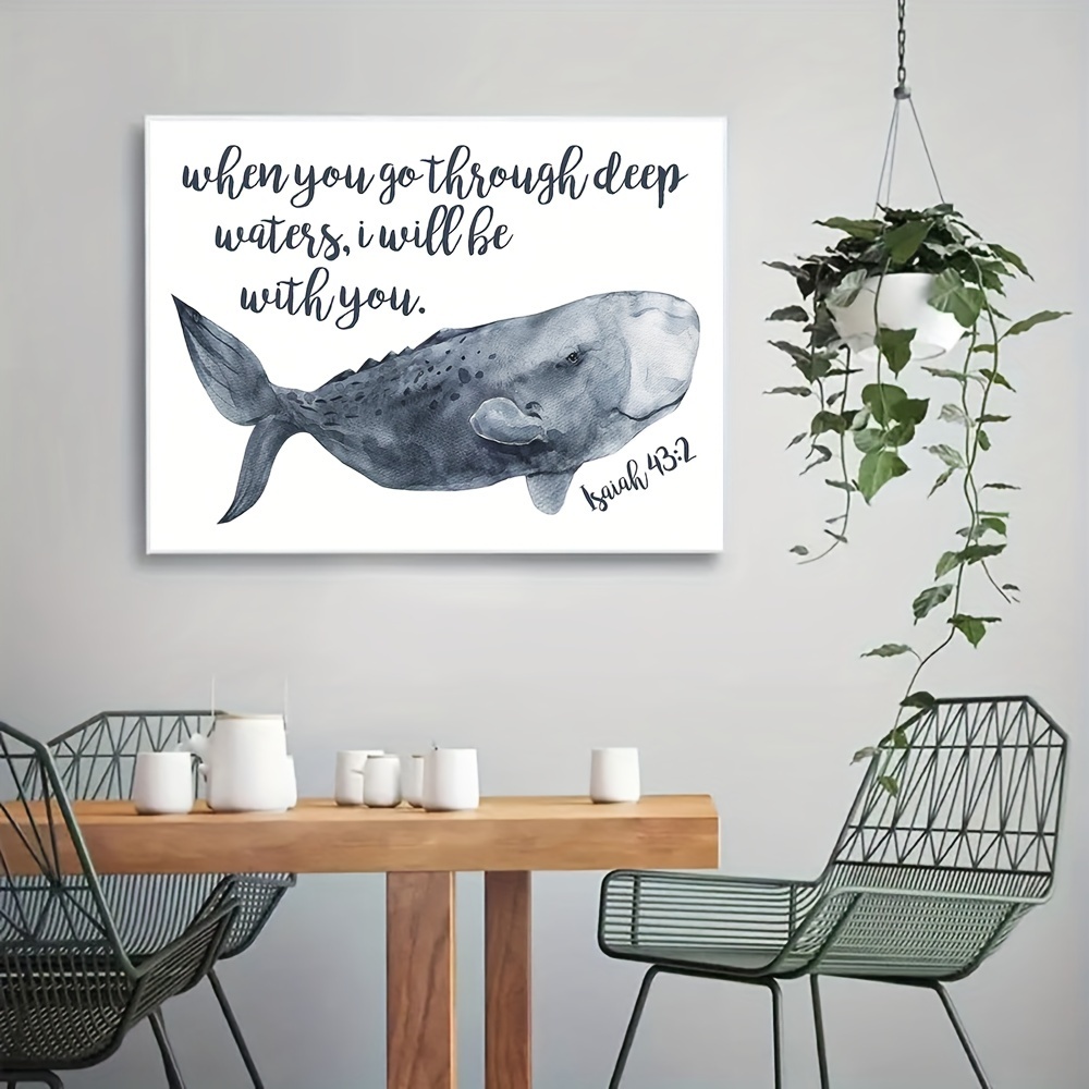 Vintage Style Wall Art Watercolor Whale Print Artwork Home - Temu Italy