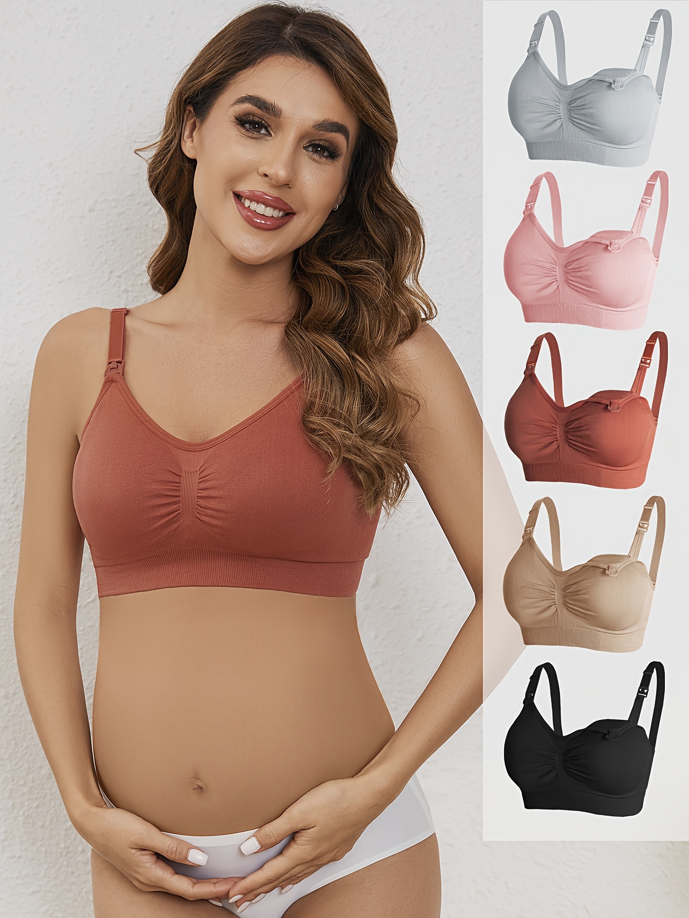 Women's Maternity Solid Bra Sexy Breast Feeding Underwear - Temu
