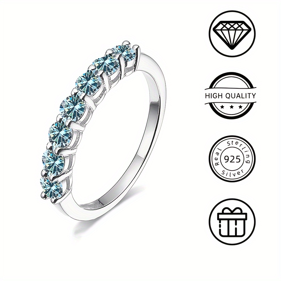 

Bague de En Moissanite En Argent Sterling 925 Incrustée D'une Ligne de Moissanite . Une Couleur Que Vous Préférez. Bague de Fiançailles / Mariage de Haute Qualité Avec Boîte Cadeau