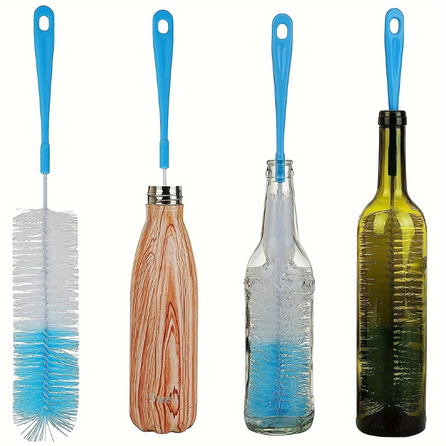Cepillo limpiador de botellas de 16 pulgadas para botellas de agua, cepillo  de botella de mango largo para limpiar botellas deportivas de cuello