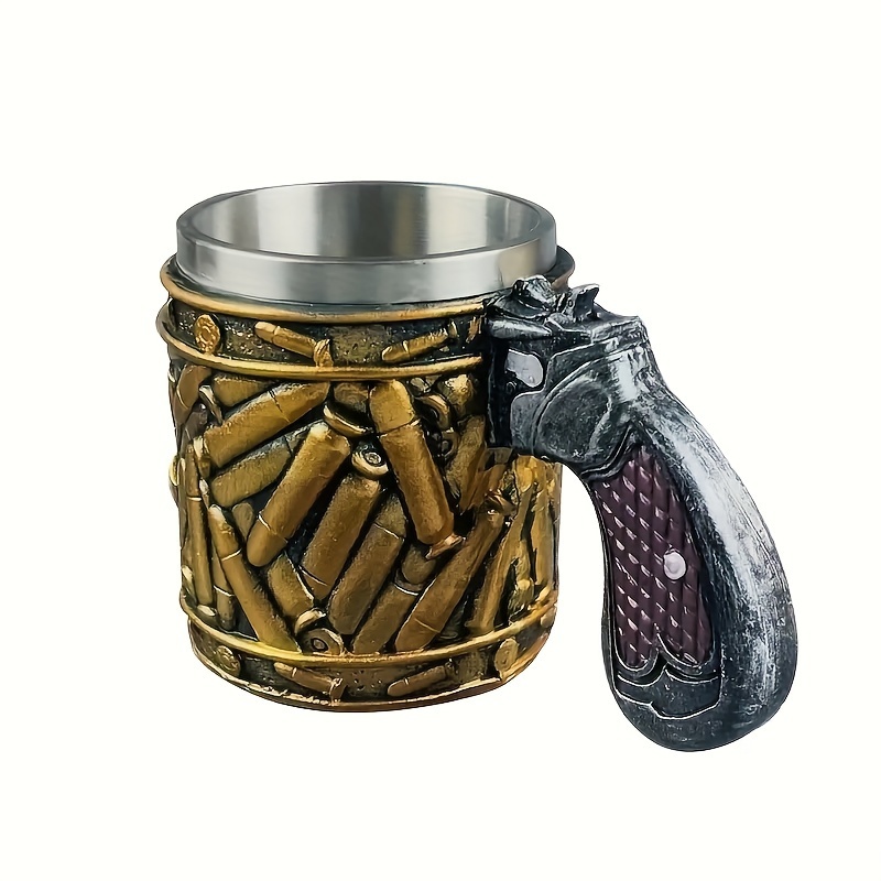 Bullet Stainless Steel Cup Creative Revolver Bullet Cup Shape Wine Set  Souvenir Gift Bar American Glass