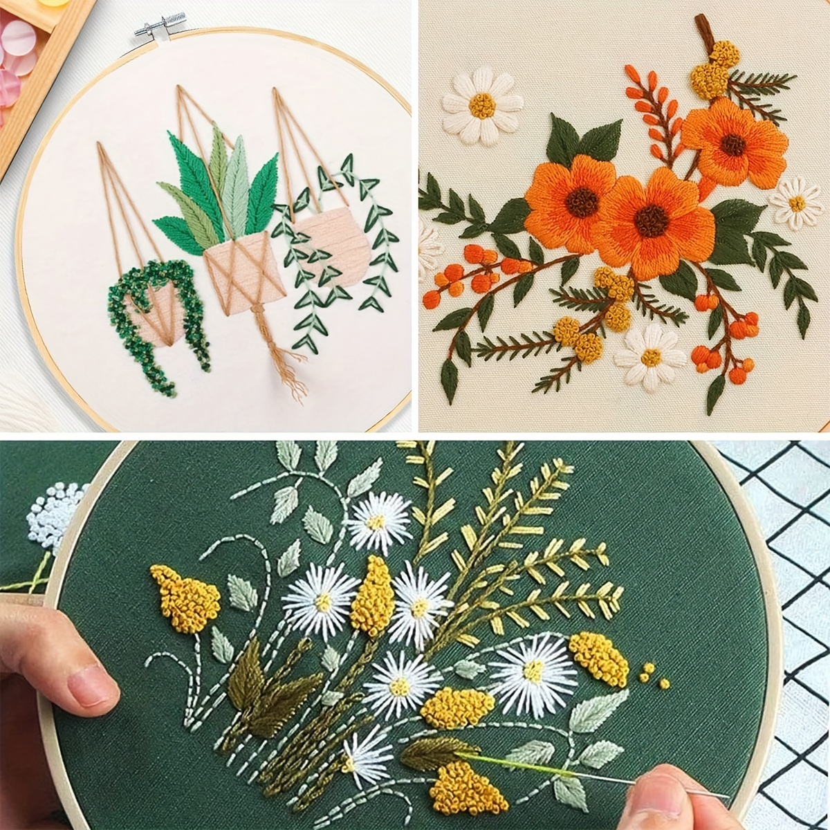 Embroidery Starter Kit With Pattern And Instruction For - Temu