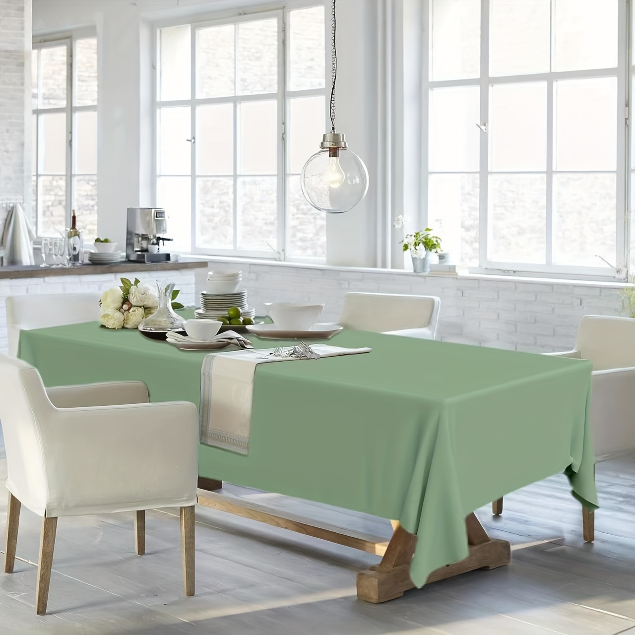  LBCASA Mantel impermeable para mesa de comedor, color verde  oliva sólido, para cocina, fiesta, decoración de mesa al aire libre, mantel  cuadrado de 54 x 54 pulgadas, color puro : Hogar