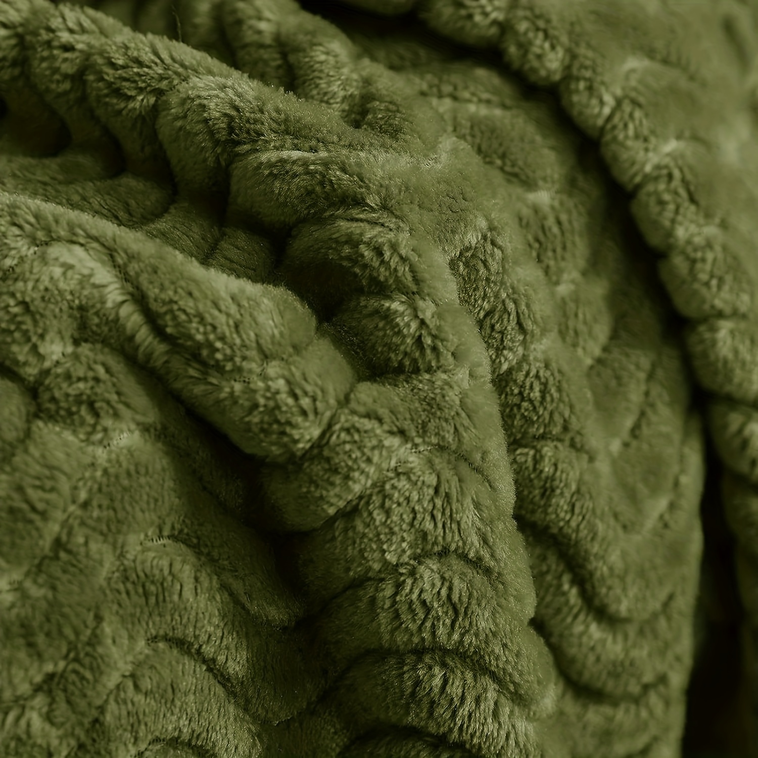 OLIVE PATTERNED FLEECE