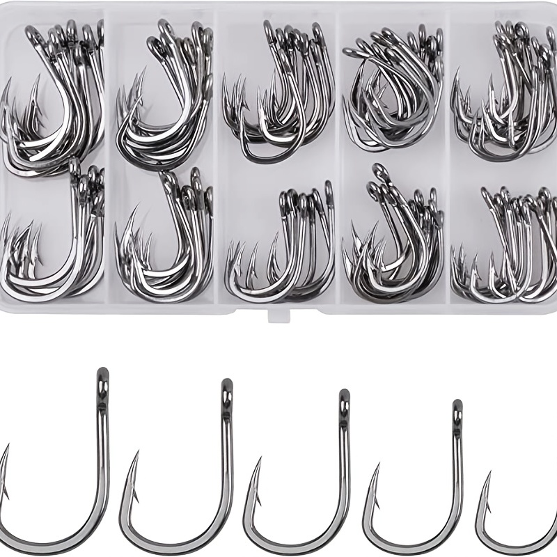 Leofishing 600pcs Premium Fishhooks, 10 Sizes Reemoo Carbon Steel Fishing  Hooks W/ Portable Plastic Box Strong Sharp Fish Hook With Barbs For  Freshwater Seawater, High-quality & Affordable